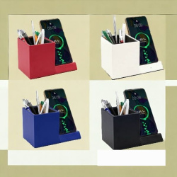 Настольный органайзер Elegans c беспроводной зарядкой / Подставка для письменных приборов с беспроводной зарядкой